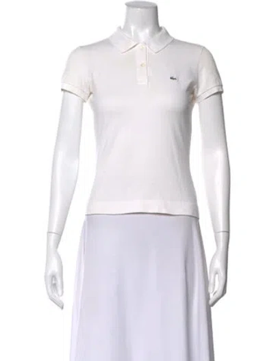 Pre-owned Lacoste Crew Neck Short Sleeve Polo In Neutral