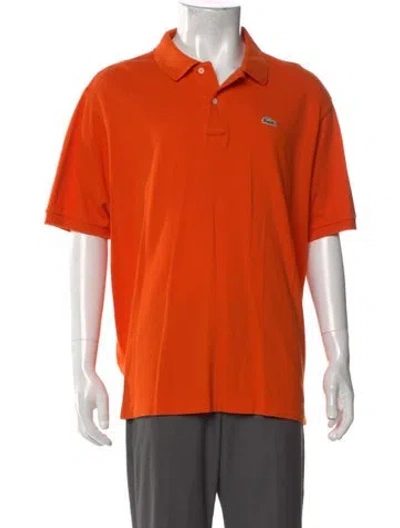 Pre-owned Lacoste Crew Neck Short Sleeve Polo Shirt In Orange
