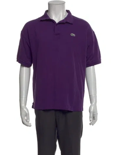 Pre-owned Lacoste Crew Neck Short Sleeve Polo Shirt In Purple