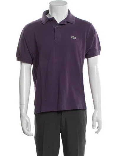 Pre-owned Lacoste Crew Neck Short Sleeve Polo Shirt In Purple