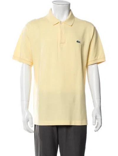 Pre-owned Lacoste Crew Neck Short Sleeve Polo Shirt In Yellow
