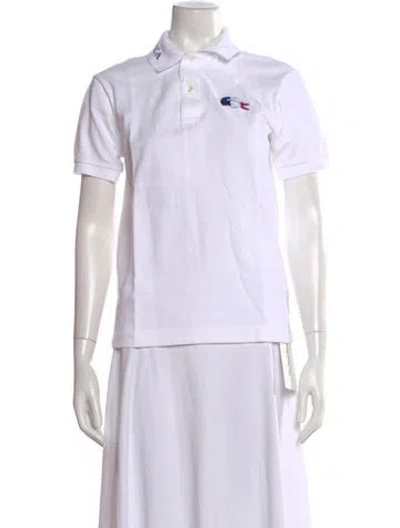 Pre-owned Lacoste Crew Neck Short Sleeve Polo In White