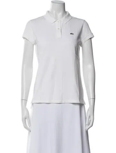 Pre-owned Lacoste Crew Neck Short Sleeve Polo In White