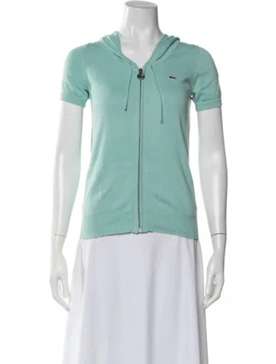 Pre-owned Lacoste Crew Neck Short Sleeve Top In Blue