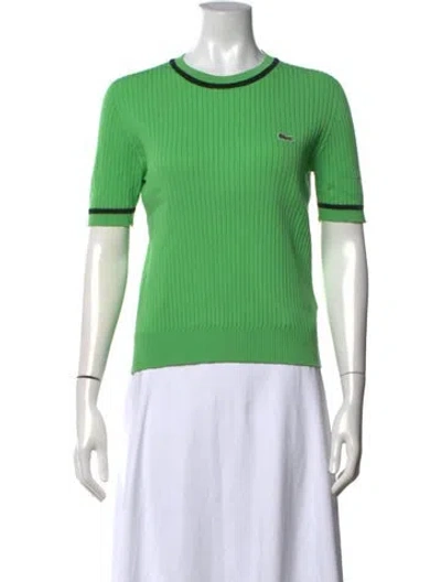 Pre-owned Lacoste Crew Neck Short Sleeve Top In Green