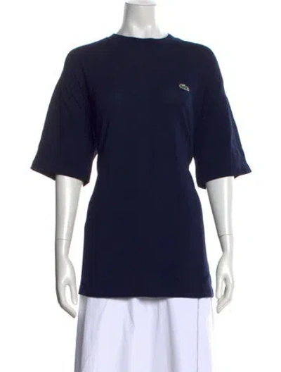 Pre-owned Lacoste Crew Neck Short Sleeve T-shirt In Blue
