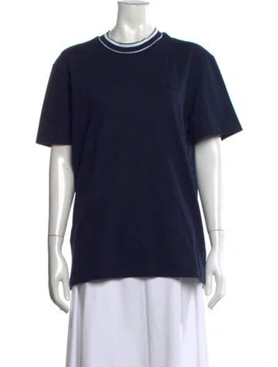 Pre-owned Lacoste Crew Neck Short Sleeve T-shirt In Blue