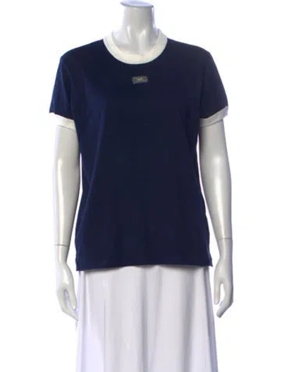 Pre-owned Lacoste Crew Neck Short Sleeve T-shirt In Blue