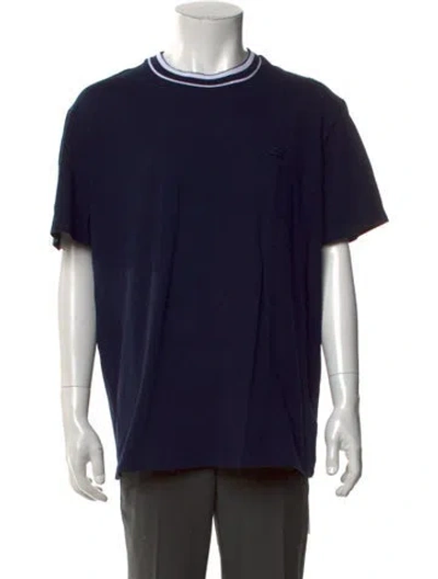 Pre-owned Lacoste Crew Neck Short Sleeve T-shirt In Blue