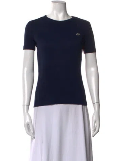 Pre-owned Lacoste Crew Neck Short Sleeve T-shirt In Blue