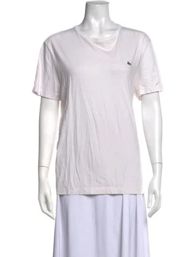 Pre-owned Lacoste Crew Neck Short Sleeve T-shirt In Neutrals