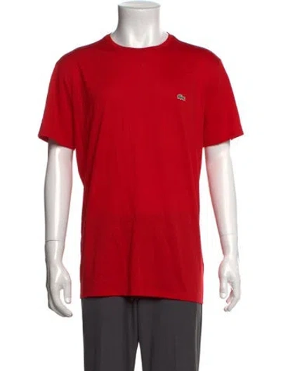 Pre-owned Lacoste Crew Neck Short Sleeve T-shirt In Red