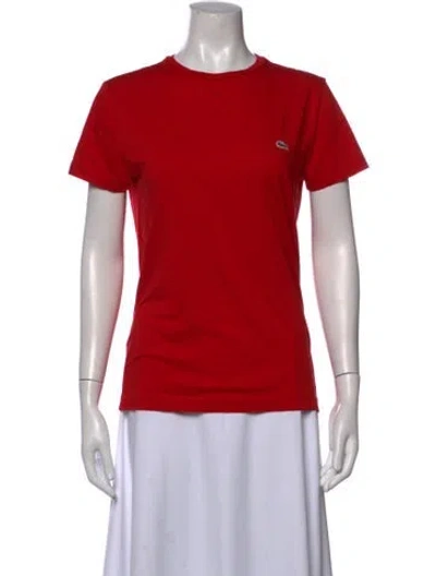 Pre-owned Lacoste Crew Neck Short Sleeve T-shirt In Red