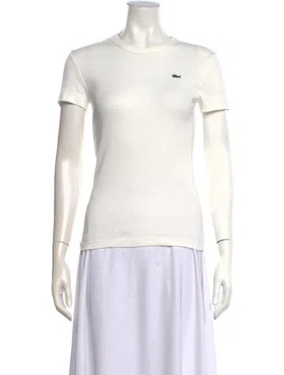 Pre-owned Lacoste Crew Neck Short Sleeve T-shirt In White