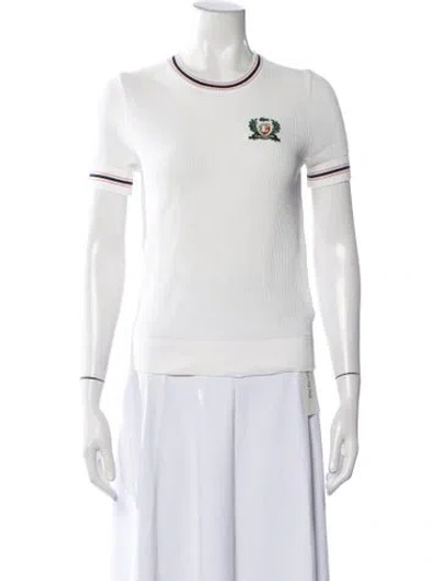 Pre-owned Lacoste Crew Neck Short Sleeve T-shirt In White