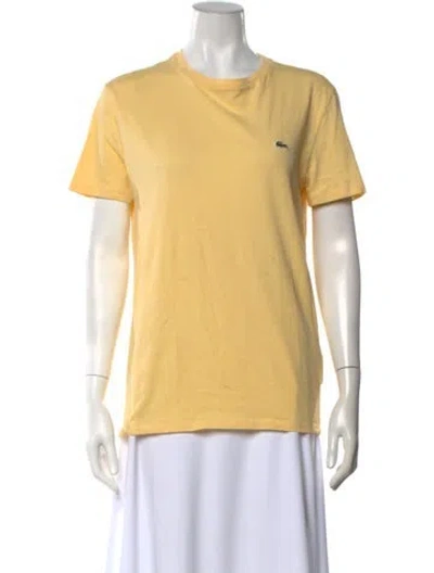 Pre-owned Lacoste Crew Neck Short Sleeve T-shirt In Yellow