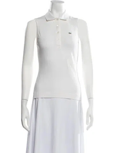 Pre-owned Lacoste Crew Neck Sleeveless Polo In White