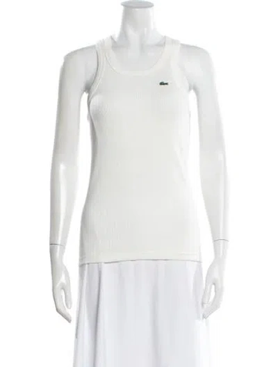 Pre-owned Lacoste Crew Neck Sleeveless Top In White