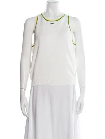 Pre-owned Lacoste Crew Neck Sleeveless Top In White