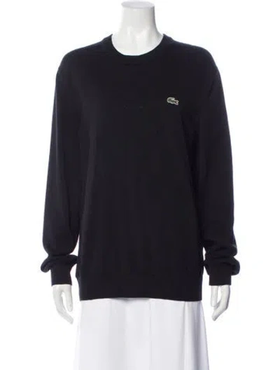 Pre-owned Lacoste Crew Neck Sweater In Black