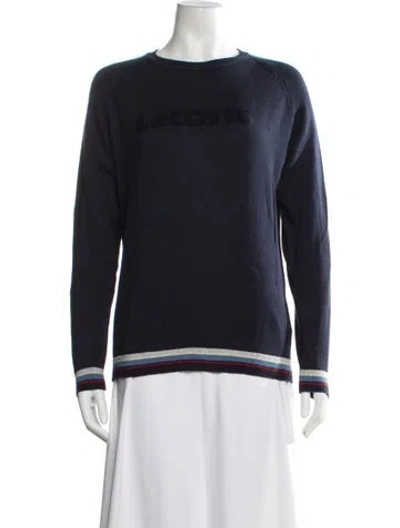 Pre-owned Lacoste Crew Neck Sweater In Blue