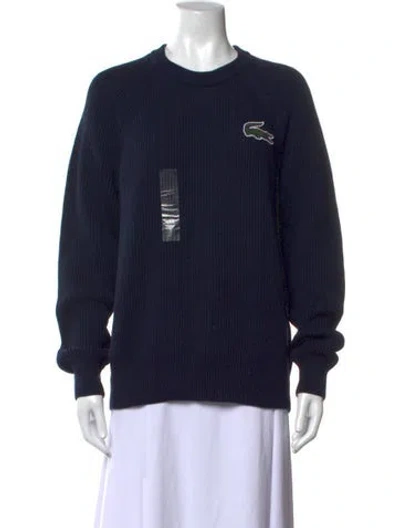Pre-owned Lacoste Crew Neck Sweater In Blue