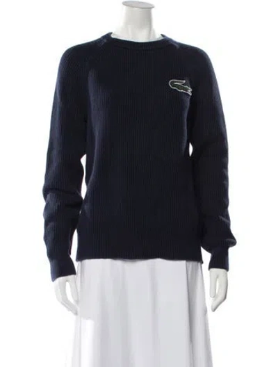 Pre-owned Lacoste Crew Neck Sweater In Blue
