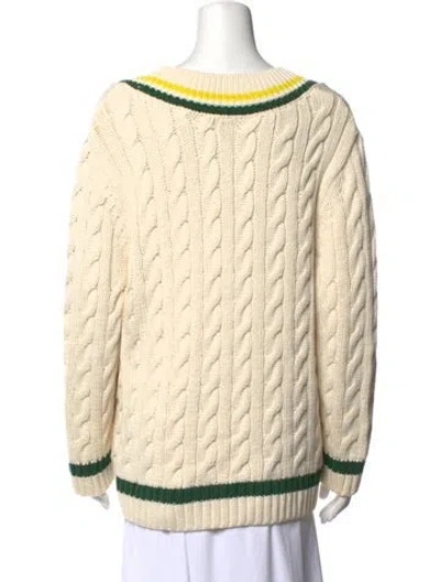 Pre-owned Lacoste Crew Neck Sweater In Neutrals