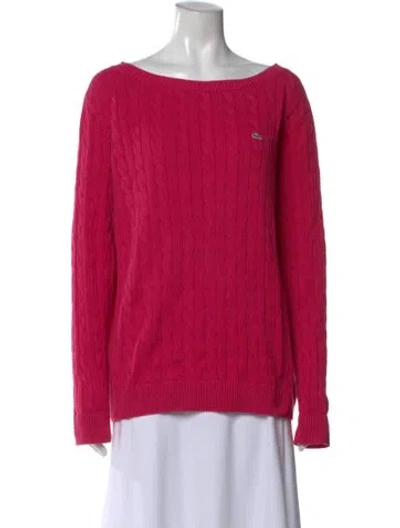 Pre-owned Lacoste Crew Neck Sweater In Pink