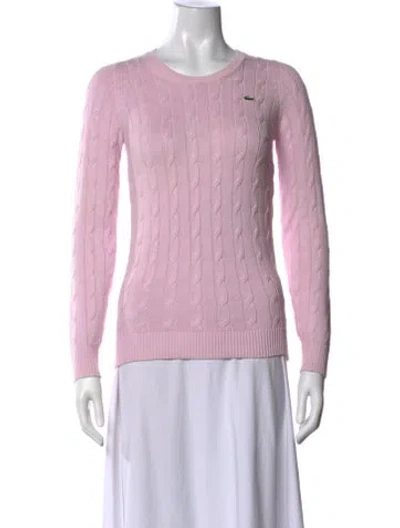 Pre-owned Lacoste Crew Neck Sweater In Pink