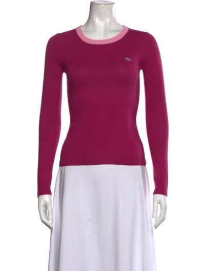 Pre-owned Lacoste Crew Neck Sweater In Purple