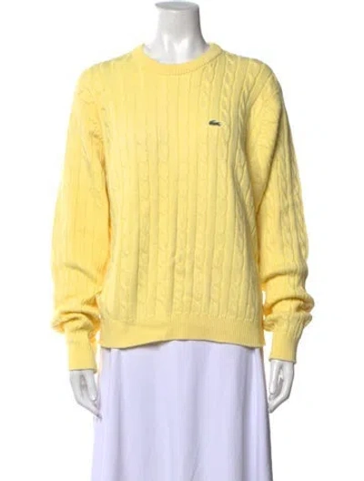 Pre-owned Lacoste Crew Neck Sweater In Yellow