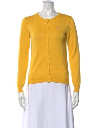 Pre-owned Lacoste Crew Neck Sweater In Yellow