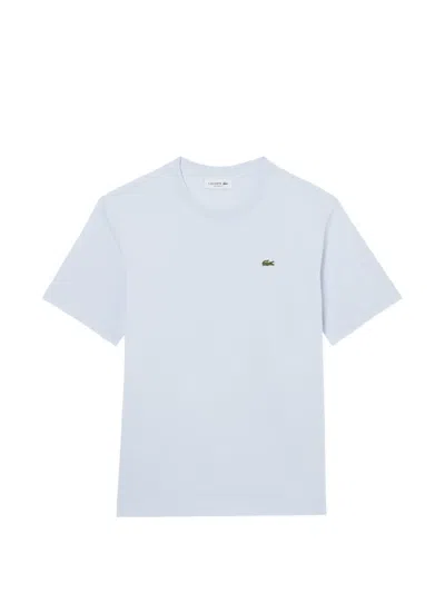 Lacoste Blue Cotton T-shirts In White
