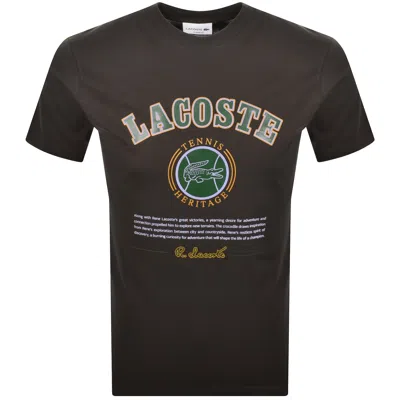 Lacoste Crew Neck T Shirt Brown