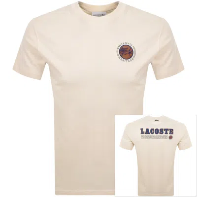 Lacoste Crew Neck T Shirt Cream In White