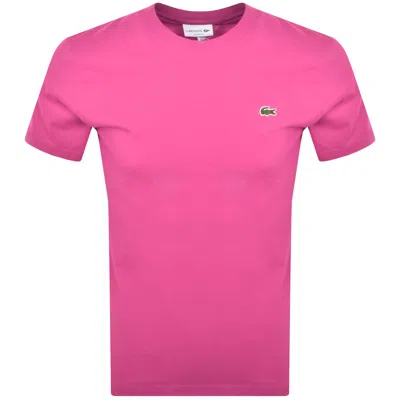 Lacoste Crew Neck T Shirt Pink