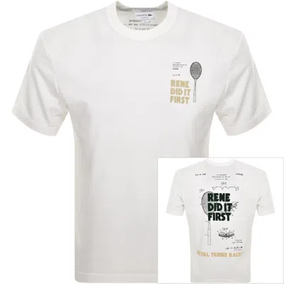 Lacoste Crew Neck Tennis Logo T Shirt White