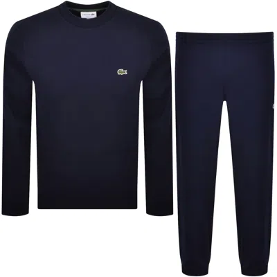 Lacoste Crew Neck Tracksuit Navy In Blue