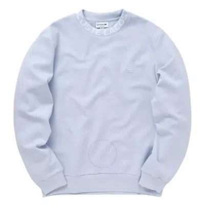 Lacoste Crewneck Logo Embroidered Sweatshirt In Blue