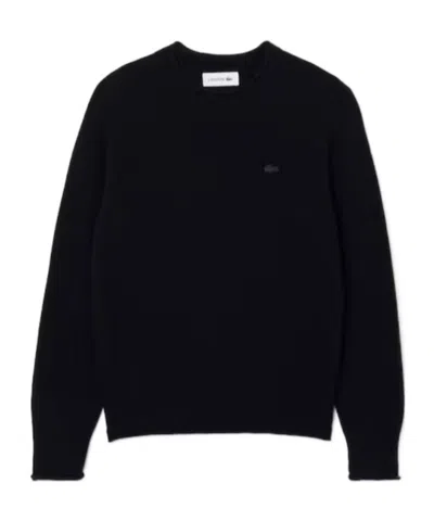 Lacoste Crew-neck Logo Sweater In Blue