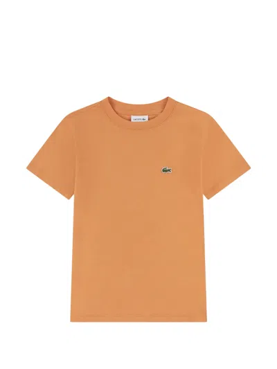 Lacoste Kids' Crewneck Logo T-shirt In Burgundy