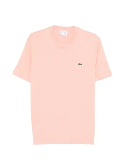 Lacoste Crewneck Logo T-shirt In Pink