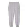 Lacoste Croc-embroidered Regular Fit Pique Sweatpants In Gray