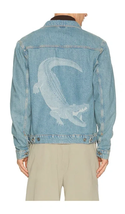 Lacoste Croc Jean Jacket In Blue
