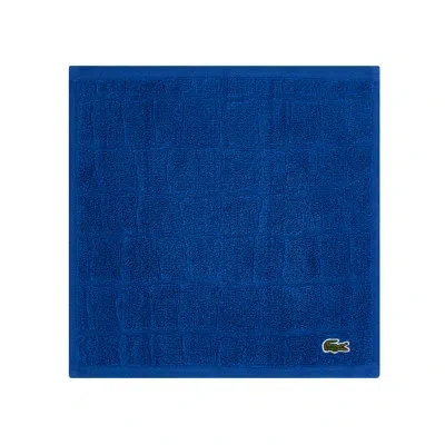 Lacoste Croc Scale 100% Cotton Jacquard Towel In Surf Blue
