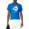 Lacoste Croc Splash Performance Graphic T-shirt In Blue