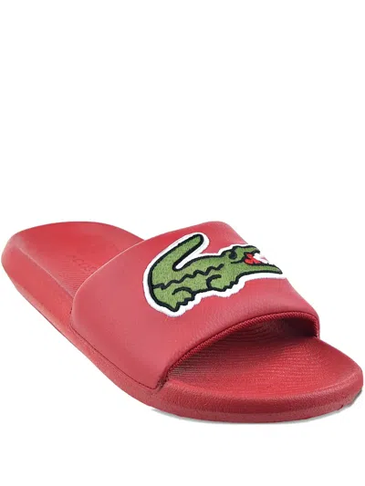Lacoste Croco Slides In Red