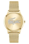 Lacoste Crocodelle Mesh Strap Watch, 36mm In Gold