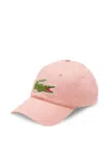Lacoste Crocodile-appliqué Cotton "pink" Cap In Pink
